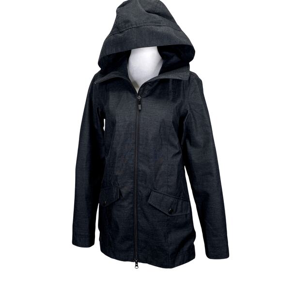 Lole Isabelle Jacket Black Womens XS Hooded Lightweight Packable Travel Raincoat - Picture 2 of 12
